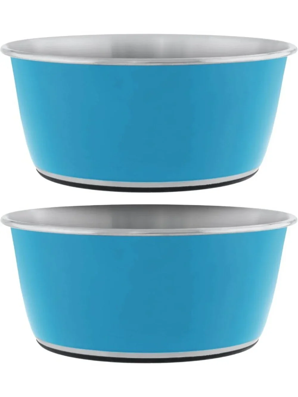 Stainless Steel Dog Bowls Set of 2 - 64 Oz - Durable, Non-Slip, True Blue Color